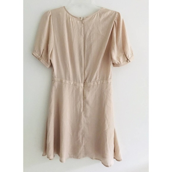 Anthropologie Avec Les Filles | Dress Small Brown V-neck A-line Skater Mini - Picture 2 of 10